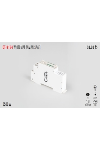 Cata Ct-9184 W Otomat Sigorta Tipi Zaman Saati 3500 W