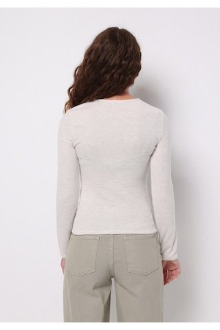 Colin's Colins Slim Fit Yuvarlak Yaka Düz Kadın Ekru Tişört Cl1077097 Q1.v2 Ecm Ecru Melange