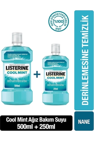 Listerine Cool Mint Ağız Bakım Suyu 500 ml + 250 ml