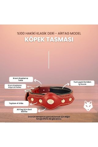 Hakiki Yağlı Deri Airtag Uyumlu Köpek Tasması Dayanıklı, Konforlu Ve Şık Tasarım, Airtag Bölmeli Gerçek Deriden Köpekler İçin Tasma Taba, Xxs Çok Renkli