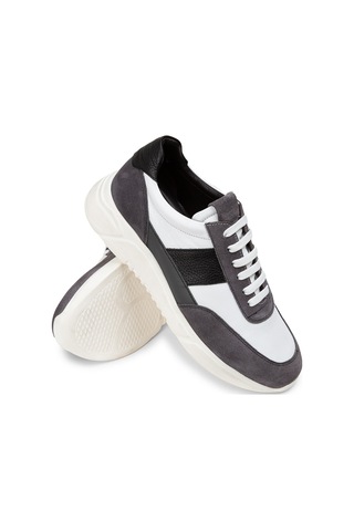 Deery Hakiki Deri Gri Erkek Sneaker Ayakkabı - 01963Mgrıe01 Gri