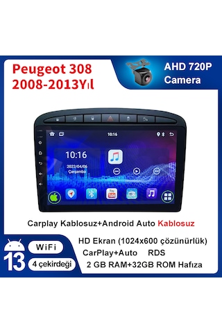 Peugeot 308 2008-2015yıl 2gb Ram 32gb Rom Carplay Navigasyon