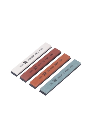 Geeroyoo 4'lü Beyaz Korundum Taslama Taşı Seti 120-320-600-1500 Tane - Kolay Kullanım, Geniş Uygulama, Kaliteli Keskinlik