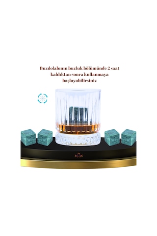 Perlotus Mermer 4 Adet Viski Taşı Soğutma Kesesinde Sertifikalı