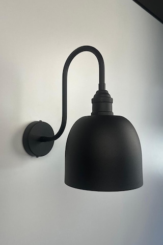 Nolvo Siyah Renk Aplik Tekli Duvar Lambası Salon Koridor Restoran Dekoratif Aplikleri Siyah