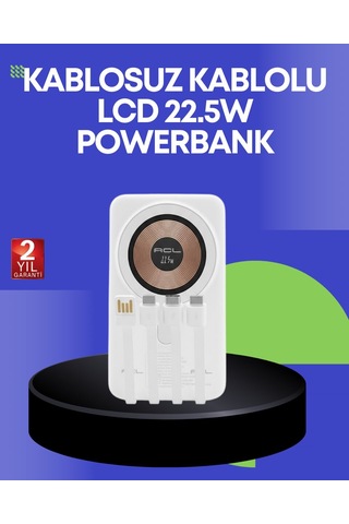 Northcity Kompakt Taşınabilir Powerbank - Manyetik Tutuculu Kablosuz Ve Kablolu Şarj