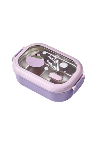 Xurunkeji Çocuk Öğle Yemeği Kutusu Çocuklar İçin Mühürlü Ve Sevimli Taşınabilir Gıda Kapları Isıtılabilir Öğle Yemeği Kutusu Mor Mor
