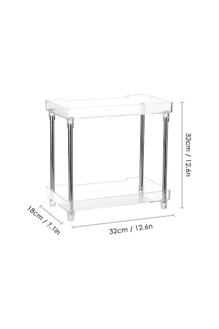 Pazly 2 Katlı Şeffaf Kozmetik Organizatör - Banyo, Mutfak Ve Ofis İçin Multifonksiyonel Saklama Rafı/ Diğer