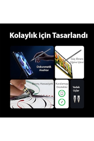 Dux Ducis SP-04 Kablosuz Şarjlı Stylus Pen Apple Uyumlu iPad Tablet Dokunma