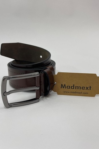 Madmext Kahverengi Suni Deri Tek Dikişli Düz Erkek Kemer 7222-kahverengi Kahverengi