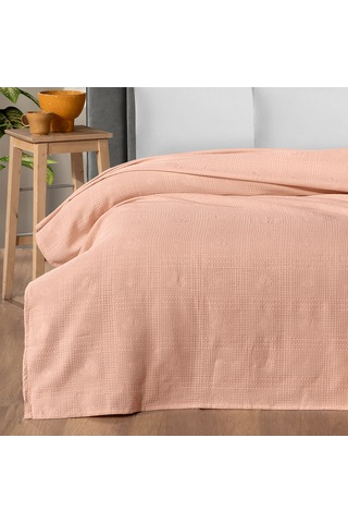Maxstyle Çift Kişilik %100 Pamuk Pike Somon 200x220 Cm Renkli
