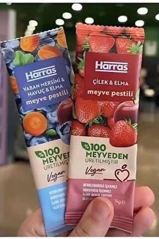 Vegan Meyve Pestili Çilek Elma Yaban Mersini Havuç 14gr X 10 Adet 84649576