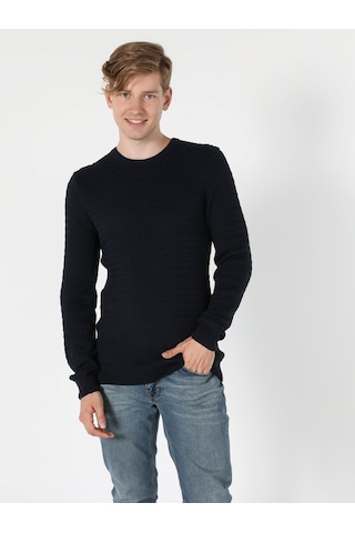 Colin's Slim Fit Bisiklet Yaka Triko Lacivert Erkek Kazak CL1056031_Q1.V1_NAV