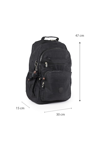 İmaks 571 Krinkıl / Klinkır Su Geçirmez Hafif Çok Gözlü Spor, Seyahat, Okul, Laptop Sırt Çantası Siyah 1b Siyah