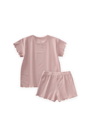 Cigit Fitilli Şortlu Takım 1-7 Yaş Pudra Pembe Pudra Pembe