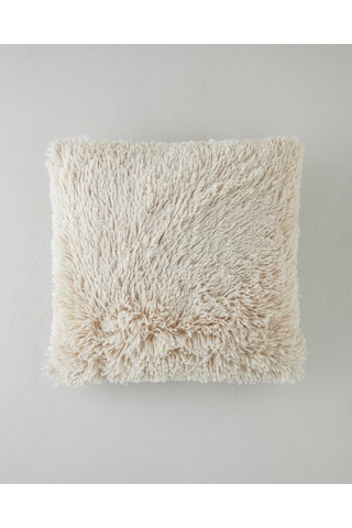 Fluffy Pelüş Kırlent Kılıfı 45x45 Cm Bej Bej