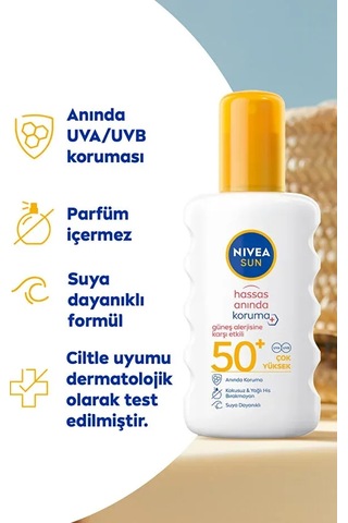 Spf50+ Hassas Cilt Sprey 200 Ml
