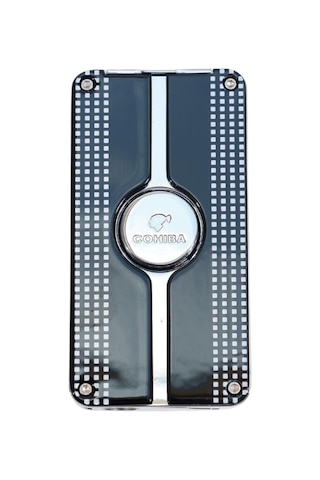 Cohiba 3 Torch Pürmüz Delicili Siyah Beyaz Nokta Desenli Metal Puro Çakmağı - Tr9487