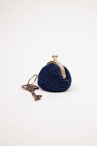 Fabric Craft Bag Mini Bozuk Para Cüzdanı Anahtarlık Klipsli Lacivert
