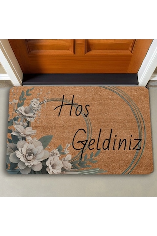 Valerine Life Beyaz Su Zambağı Hoş Geldiniz Kapı Önü Paspası 45x70cm