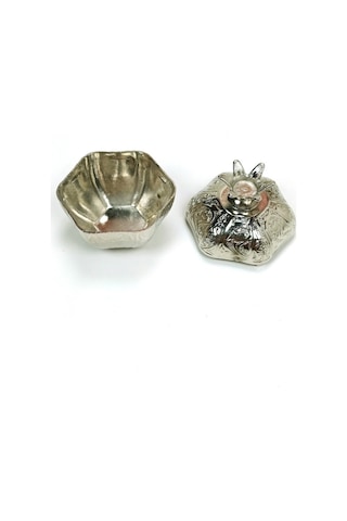 6 Lı Mini Eskitme Osmanlı Temalı Açık Renk Nar Lokumluk Sunum Metal