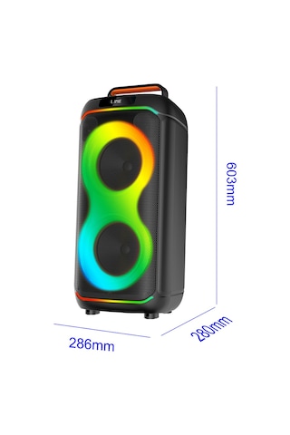 Gd-2823 Dijital Led Göstergeli Fm Radyolu Mikrofonlu Rgb Tws Çift 8 İnç Stereo Bass Kablosuz Karaoke Hoparlör