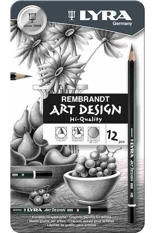 Lyra Rembrandt Art Desing 12 Li Dereceli Kurşun Kalem Seti