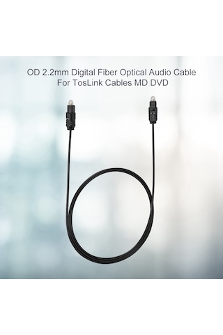 Yaozixa Toslink Erkek-erkek Dijital Fiber Optik Ses Kablosu 2.2mm - 2m, Cd/dvd/minidisc İçin Net Ses, Dolby Digital Dts Desteği