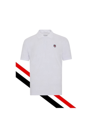 Beşiktaş Lisanslı Beyaz Polo T-shirt Lazer Kutu Beyaz Lzr