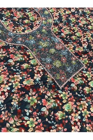 İşlemeli Hint Elbise Kumaşı 370x110cm Model 11 Renkli