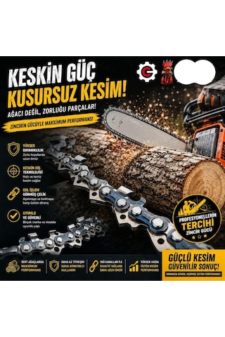 Algaride Motorlu Testere Zinciri 91 22 Diş Yedek Zincir Keskin Kutulu Dayanıklı