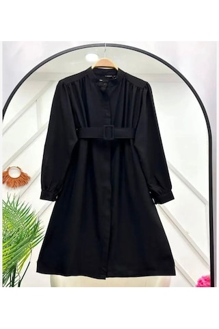 Lovie Moda Kadın Kemerli Tunik Siyah