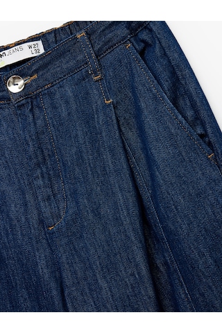 Koton Pamuklu Yüksek Bel Geniş Paça Denim Pantolon - Bianca Wide Leg Jeans Koyu İndigo 6wal40108md Dark Indigo