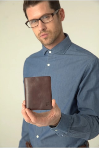 Dayton Hakiki Deri Kahve Plus Color Erkek Ince Tasarım Çok Bölmeli Rfid Korumalı Cüzdan Kahverengi