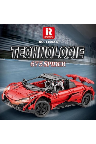 Reobrix Technic 11002-d 1/10 Mclaren 675lt Spider Araba Kumanda&motorlu Yaratıcı Yapı Blok Seti Building Blocks - 1886 Parça