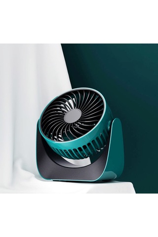 Hangfox Masaüstü Usb Şarjlı Fan, Dörtlük Ofis Kullanıma Uygun, Sessiz Ve Güçlü Rüzgar, Mavi + 1.5m Kablolu, Batarya Yok