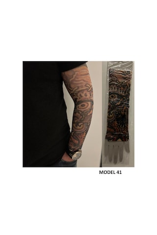 Giyilebilir Dövme 3 Çift 6 Adet Kol Çorap Dövmesi Sleeve Tattoo Set16
