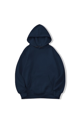 Brz Collection Oversize Unisex Basic Hoodie-lacivert Lacivert
