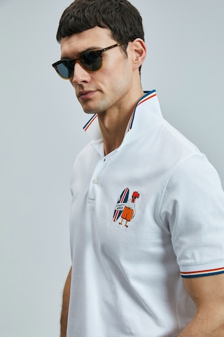 Lufian Erkek Sansa Smart Polo T-shirt 111040218 Beyaz Beyaz