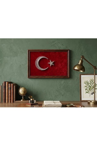 Mays Nest Filografi Türk Bayrağı Tablosu 20x30 Cm Tel Ve Çivi Sanatı Dekoratif Duvar & Masaüstü Tablo -
