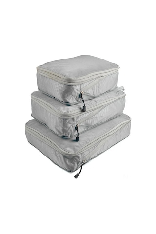 Hfambition Gri Seyahat Daraltma Kutuları Seti 3 Adet - 50% Yer Tasarrufu, Dayanıklı Nilon, Çok Amaçlı Sıralama Ve Su Geçirmez Diğer