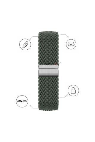Huawei Watch Fit 5 Pro İle Uyumlu Metal Klipsli Solo Fiberlink Yumuşak Kumaş Örgü Kordon
