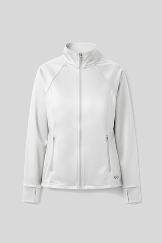 Tommy Life Beyaz Fermuarlı Dik Yaka Basic Rahat Form Kadın Koşu Ceketi - 97310 Beyaz