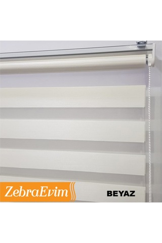 Zebraevim Bambu Beyaz-Ekru Zebra Perde Yeni Sezon
