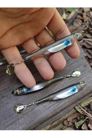 Fish Arrow Flash J Spin Elastomer Sw 10cm 4'' 102 Blue Spot Silver Silikon Balık 3 Adet