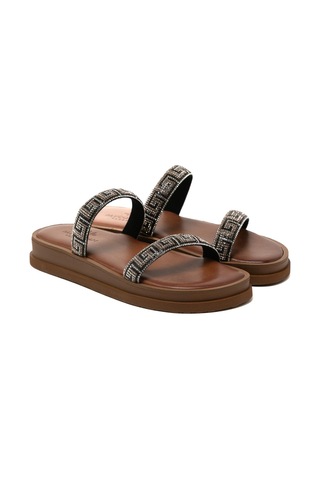 148 Brown Terlik Kadın 26261 Myconian 2025 Greek Sandal Kahverengi
