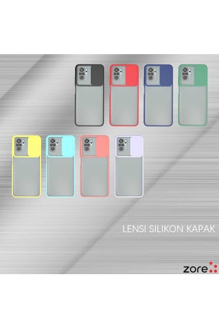 Noktaks - Xiaomi Uyumlu Xiaomi Redmi Note 10s - Kılıf Slayt Sürgülü Arkası Buzlu Lensi Kapak - Lila