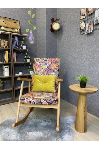 Asedia Trend Naturel Retro Sallanan Sandalye Koltuk