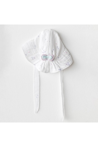 Kız Bebek Şapka Hat Magical Butterfly Muslin Ac25580 Beyaz