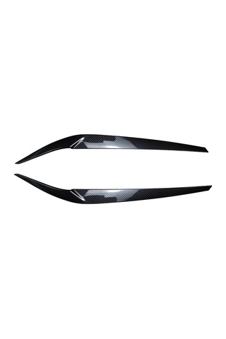 Araba Karbon Fiber Görünüm Far Kaş Göz Kirpikleri Bmw 5 Serisi G30 G31 G38 F90 M5 540ı 525i 530i 1721 Parlak Siyah